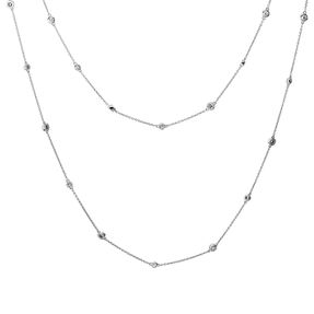 Collier 2-reihig aus 750 Gold Weißgold 244 Diamanten 2,41ct TW-SI L:65cm