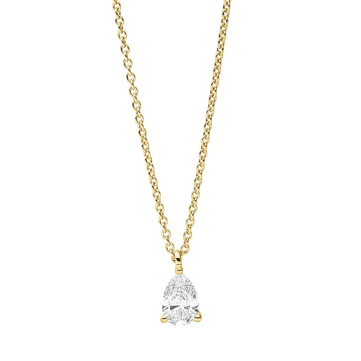 Collier 750 Gelbgold Diamant 0.28ct 3er-Krappe