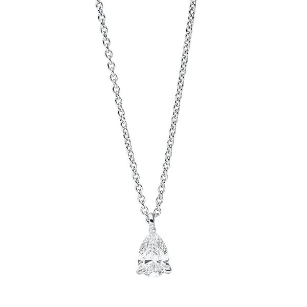 Collier 750 Weißgold Diamant 0.28ct 3er-Krappe