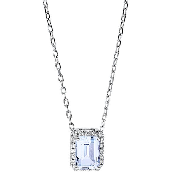 Collier 750 Weißgold Topas 1.39ct sky blue 0.08ct L 40-45.7cm