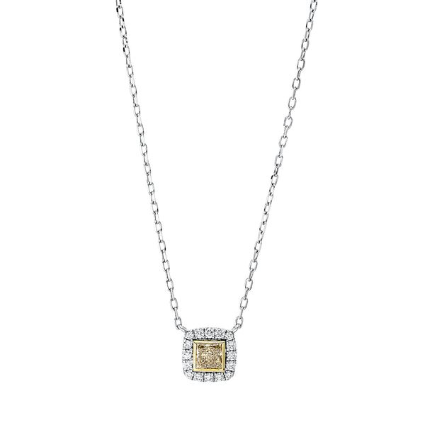 Collier 750 Gold gelb weiß 25 Brillanten 0.47ct B 8.5mm L 45.7cm