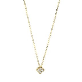 Collier aus 750 Gold Gelbgold 4 Brillanten 0,09ct TW-PI L:45,7cm