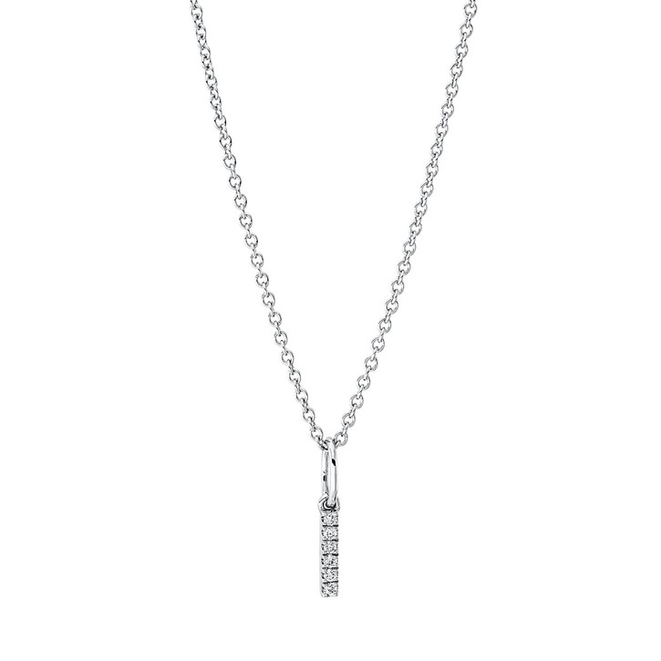 Collier Buchstabe I 750 Weißgold 6 Diamanten 0.03ct