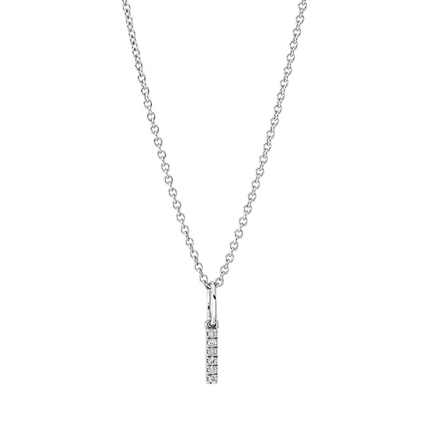 Collier Buchstabe I 750 Weißgold 6 Diamanten 0.03ct