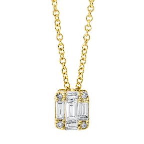 Collier aus 750 Gold Gelbgold 9 Diamanten 0,2ct TW-SI L:45cm