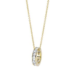 Collier mit Ring aus 750 Gold Gelbgold 25 Diamanten 0,69ct TW-SI L:45cm