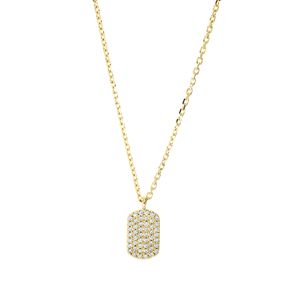 Pavé Collier aus 750 Gold Gelbgold 48 Brillanten 0,18ct TW-SI L:45,7cm