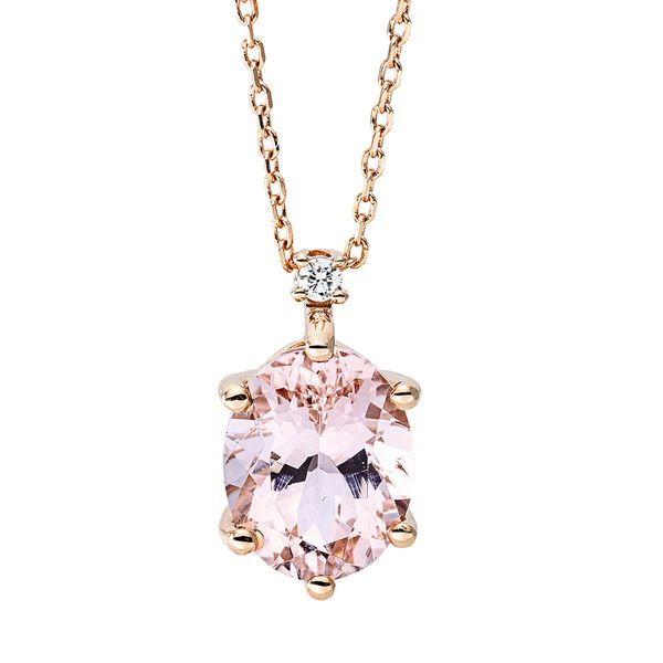 Collier 750 Rotgold Morganit 1.7ct rosa Diamant