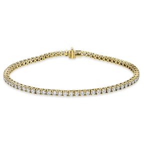 Armband aus 585 Gold Gelbgold 71 Brillanten 3ct TW-SI B:2,4mm L:18,5cm 4er-Krappe