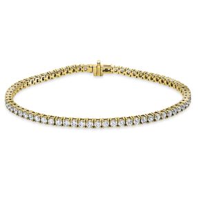 Armband aus 750 Gold Gelbgold 69 Brillanten 4,02ct TW-SI B:3mm L:19cm 4er-Krappe