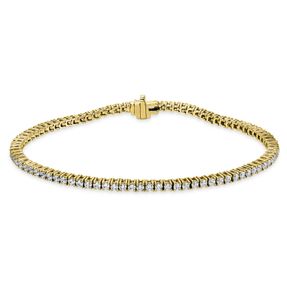 Armband aus 585 Gold Gelbgold 88 Brillanten 2,29ct TW-SI B:2mm L:18cm 4er-Krappe