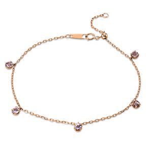 Armband aus 750 Gold Rotgold 5 Morganite 0,51ct pink L:17,8cm