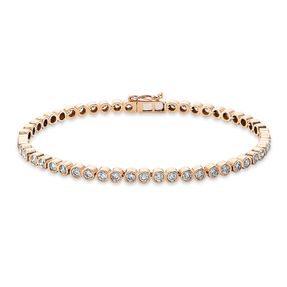 Armband aus 750 Gold Rotgold 52 Brillanten 2,66ct TW-VSI/SI L:17,5cm Zarge