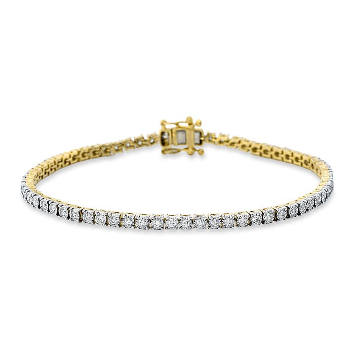 Armband 750 Gold gelb weiß 60 Brillanten 0.98ct L 17.8cm