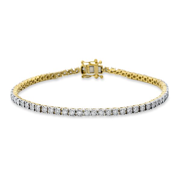 Armband 750 Gold gelb weiß 60 Brillanten 0.98ct L 17.8cm