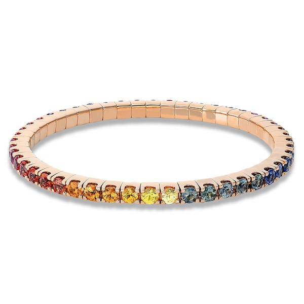 Armband 750 Rotgold 48 Saphire 8.4ct multicolor L 16.5cm