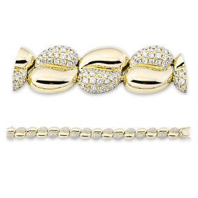 Pavé Armband aus 750 Gelbgold 503 Diamanten 5,48ct TW-SI B:11,8mm L:18cm