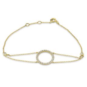 Armband Kreis aus 750 Gold Gelbgold 30 Brillanten 0,33ct TW-SI L:17,5cm