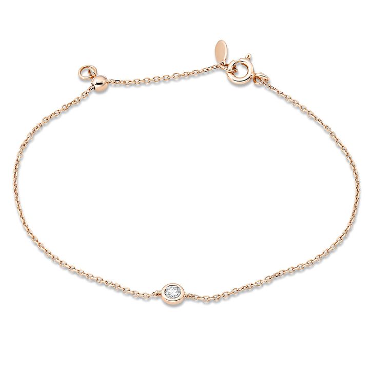 Armband 750 Rotgold Brillant 0.09ct Zarge L 17.8cm