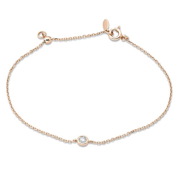 Armband 750 Rotgold Brillant 0.09ct Zarge L 17.8cm