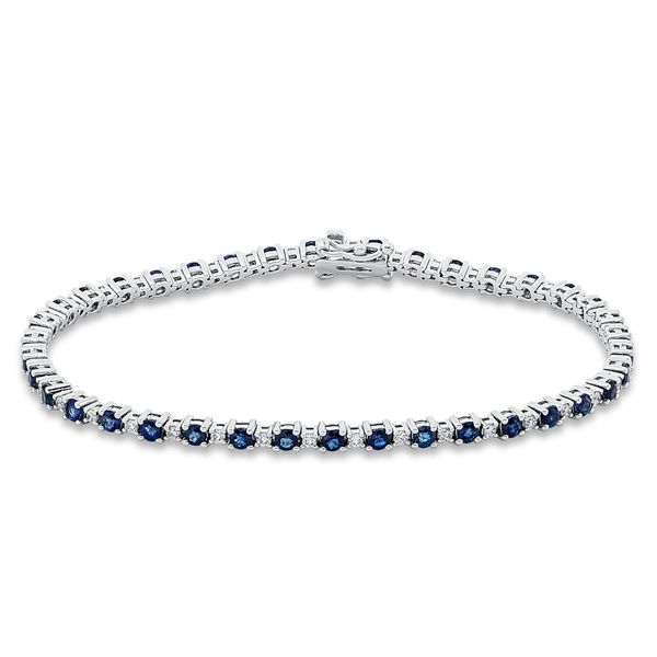 Armband 750 Weißgold 38 Saphire 2.99ct blau 0.56ct