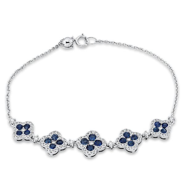Armband 750 Weißgold 20 Saphire 1.75ct blau 0.58ct