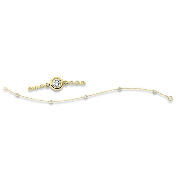 Armband 750 Gelbgold 5 Brillanten 0.24ct B 3.6mm L 17.8cm