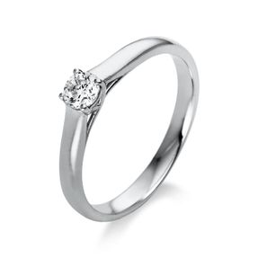 Solitaire Ring aus 585 Gold Weißgold Brillant 0,2ct TW-SI B:2,3mm 4er-Krappe