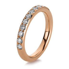 Halb-Memoire Ring aus 750 Gold Rotgold 13 Brillanten 0,63ct TW-SI B:3,2mm