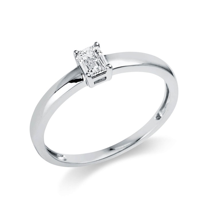 Ring 750 Weißgold Diamant 0.26ct 4er-Krappe B 4.6mm