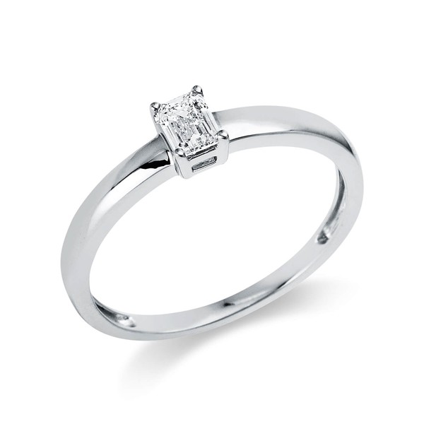 Ring 750 Weißgold Diamant 0.26ct 4er-Krappe B 4.6mm