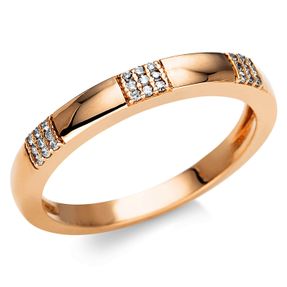 Ring aus 750 Gold Rotgold 27 Brillanten 0,08ct TW-VSI/SI B:2,7mm