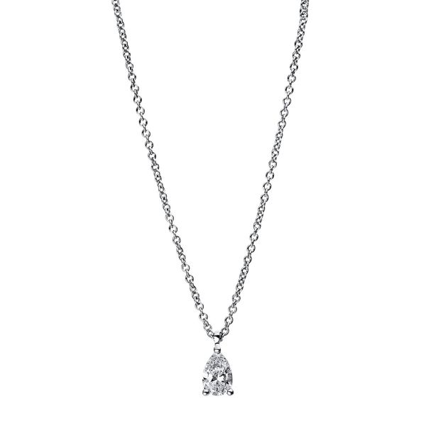 Collier 750 Weißgold Diamant 0.25ct 3er-Krappe