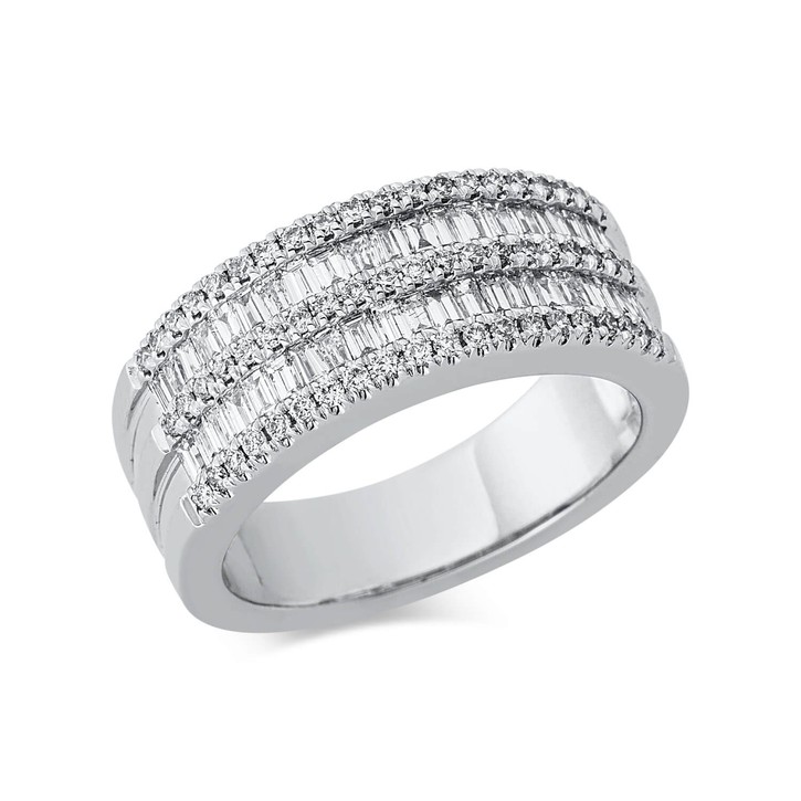 Ring 750 Weißgold 101 Brillanten 1ct B 8.1mm