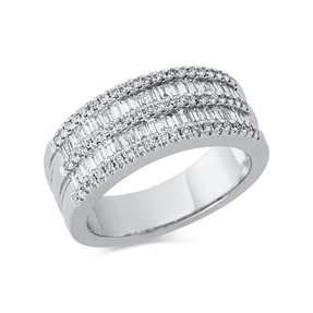 Ring aus 750 Gold Weißgold 101 Diamanten 1ct B:8,1mm Ring aus 750 Gold Weißgold 101 Diamanten 1ct B:8,1mm