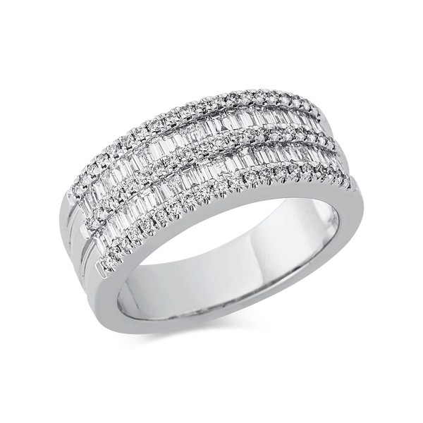 Ring 750 Weißgold 101 Brillanten 1ct B 8.1mm