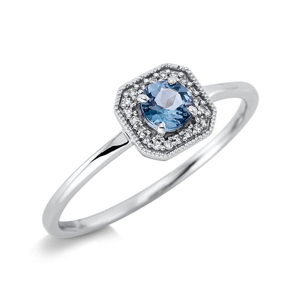 Ring 750 Weißgold Topas 0.3ct London blu 0.04ct B 6.8mm