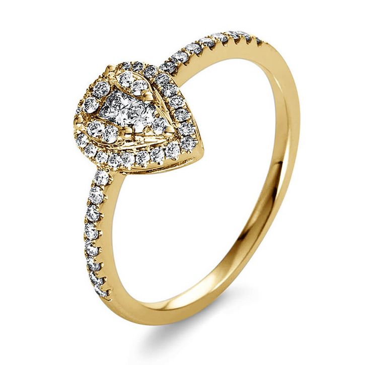 Ring 585 Gelbgold 47 Brillanten 0.32ct B 9.5mm