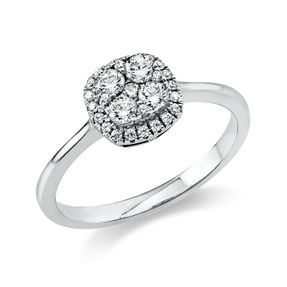 Ring aus 950 Platin 29 Brillanten 0,39ct TW-SI B:10,2mm