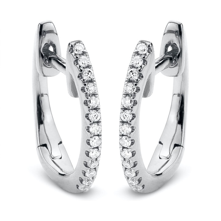 Creolen 750 Weißgold 26 Brillanten 0.07ct B 9.7mm