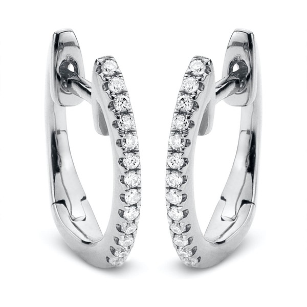 Creolen 750 Weißgold 26 Brillanten 0.07ct B 9.7mm