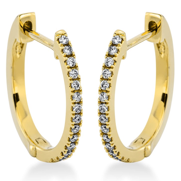 Creolen 750 Gelbgold 28 Brillanten 0.11ct B 12.8mm