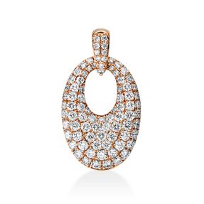 Pavé Anhänger aus 750 Gold Rotgold 88 Brillanten 0,92ct TW-SI 22,2x12mm mit Öse