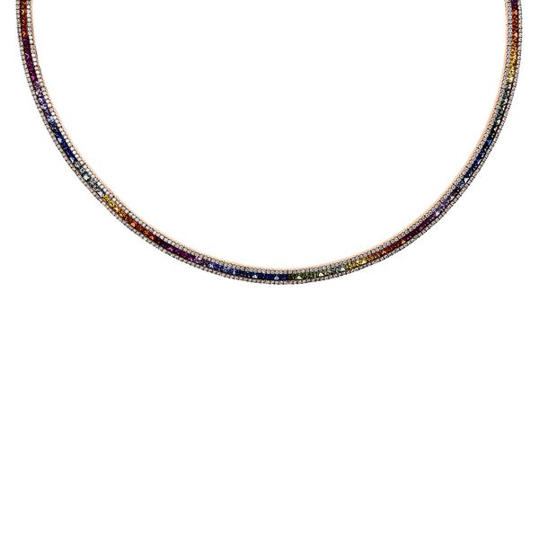 Collier 750 Rotgold 216 Saphire 11.02ct multicolor