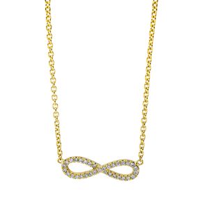 Collier Infinity aus 750 Gold Gelbgold 33 Brillanten 0,09ct TW-SI L:45cm