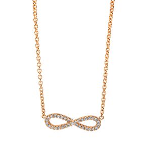 Collier Infinity aus 750 Gold Rotgold 33 Brillanten 0,09ct TW-SI L:45cm