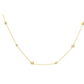 Collier aus 750 Gold Gelbgold 141 Diamanten 1,41ct TW-SI L:65cm