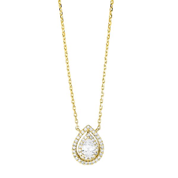 Collier Tropfen aus 750 Gelbgold 45 Diamanten 0.31ct