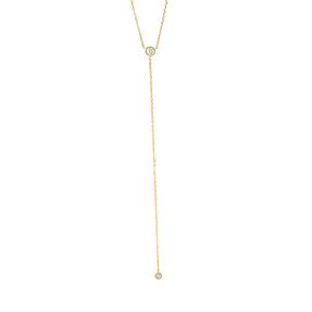 Collier aus 750 Gelbgold 1 Brillant 0,08ct TW-SI 1 Brillant 0,02ct TW-SI L:45cm