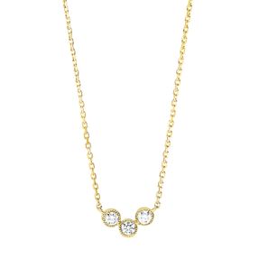 Collier aus 750 Gold Gelbgold 3 Brillanten 0,12ct TW-SI L:45cm Zarge